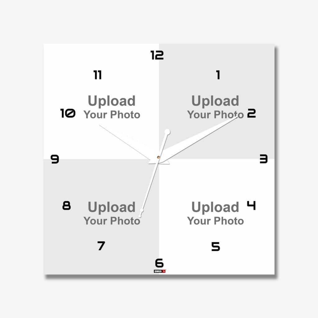 4 Pics Acrylic Photo Clock