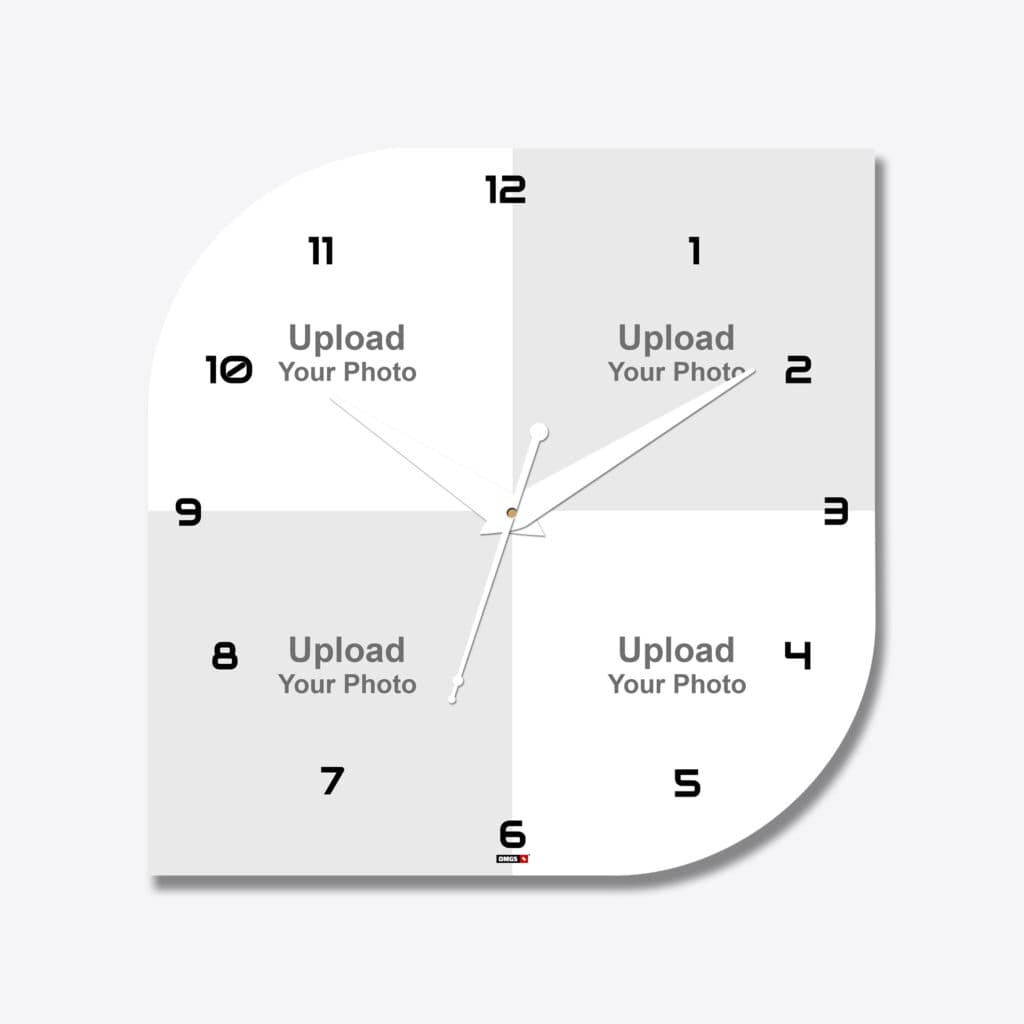 4 Photo Leaf Shape Acrylic Wall Clock