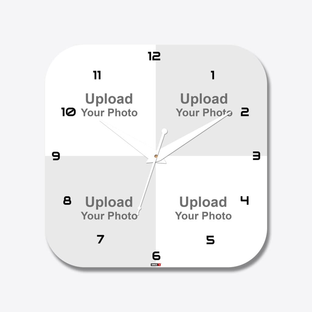 Square Round Collage Acrylic Photo Wall Clock